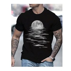 Men Moon Print Tee