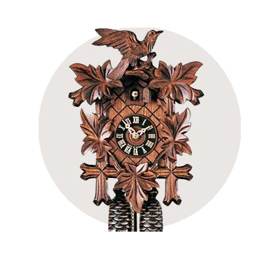 Cuckoo Clock Five Leaves with Bird