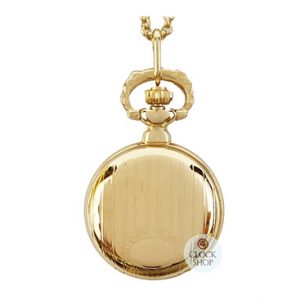 Gold Womens Pendant Watch With Striped Crest